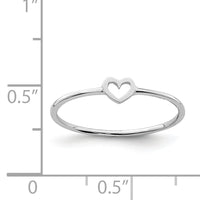 14K White Polished Heart Ring-R671W