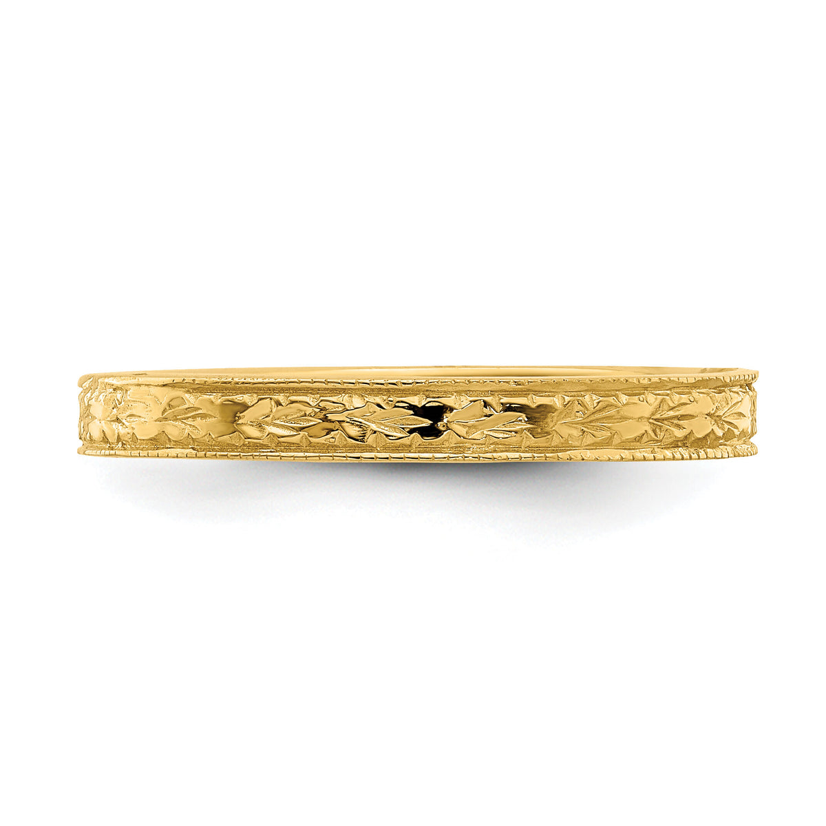 14K Polished Floral Band-R672