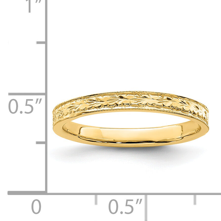 14K Polished Floral Band-R672