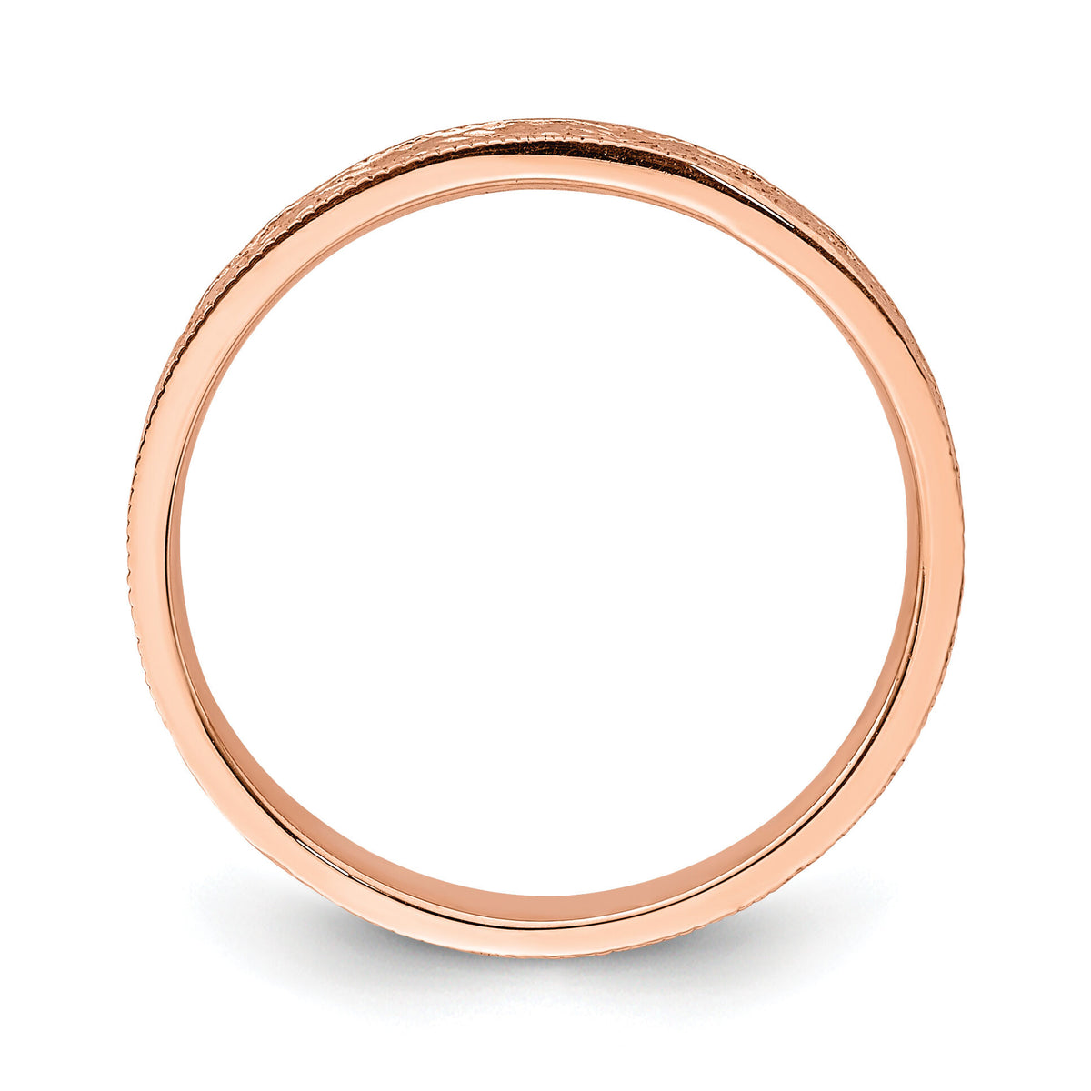 14K Rose Polished Floral Band-R672R