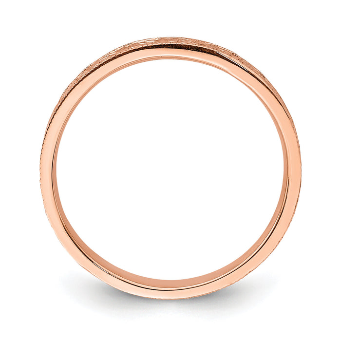 14K Rose Polished Floral Band-R672R