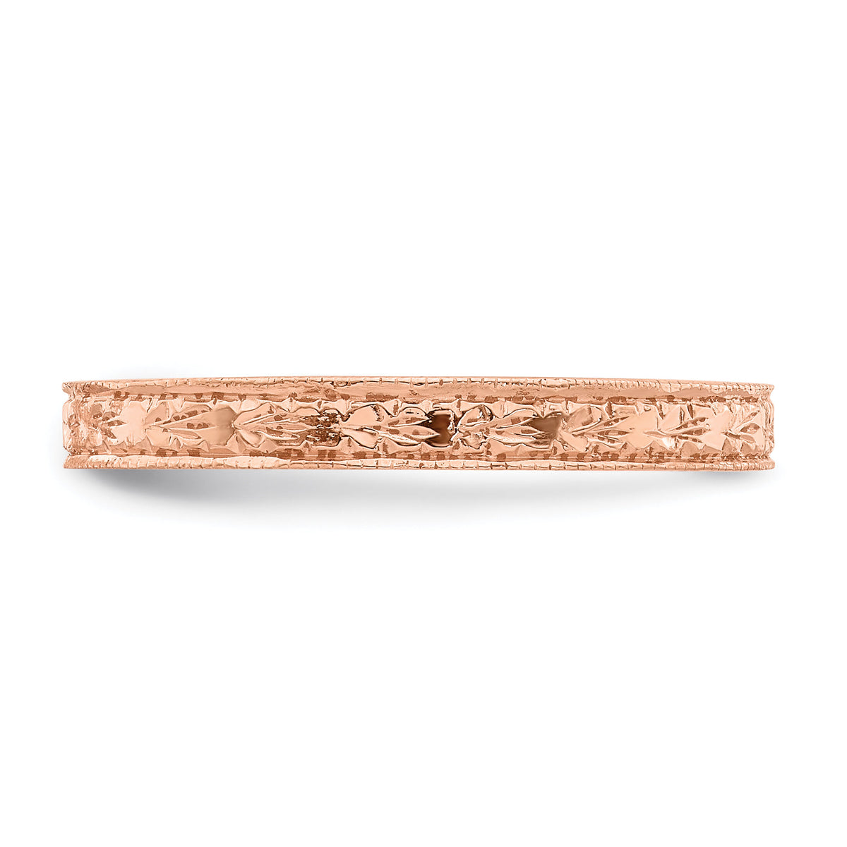 14K Rose Polished Floral Band-R672R