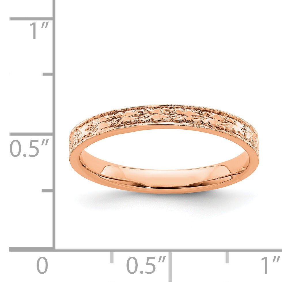 14K Rose Polished Floral Band-R672R