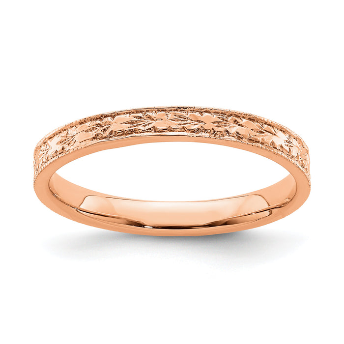 14K Rose Polished Floral Band-R672R