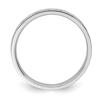14K White Polished Floral Band-R672W