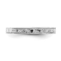 14K White Polished Floral Band-R672W