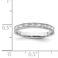 14K White Polished Floral Band-R672W