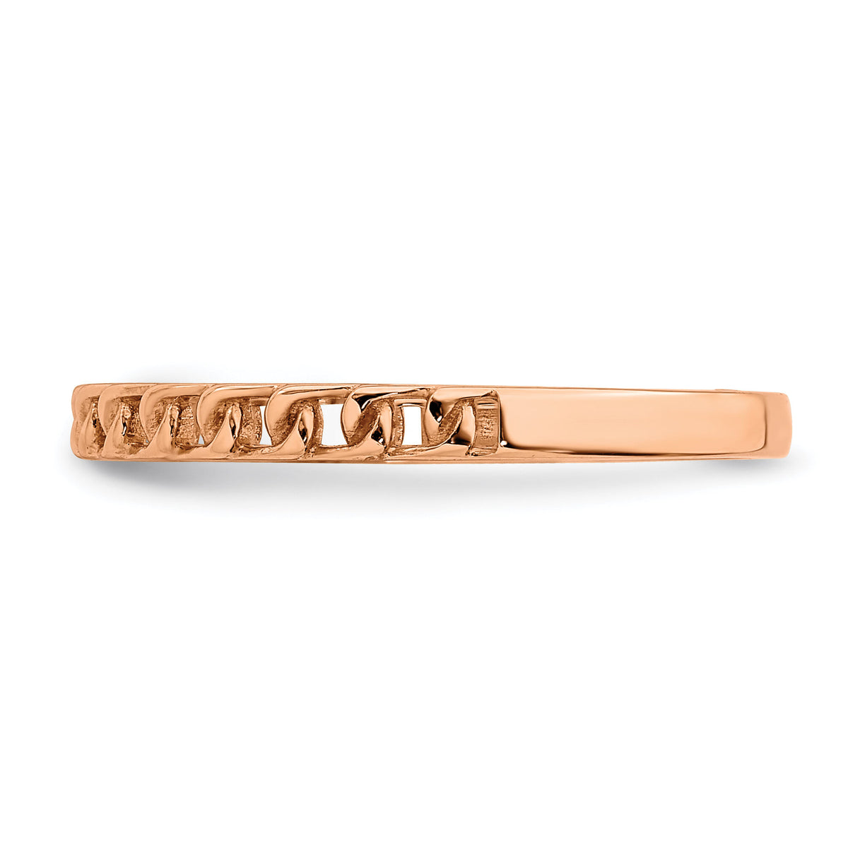14K Rose Gold Link Design Ring-R674R