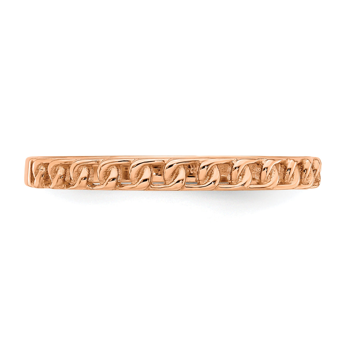 14K Rose Gold Link Design Ring-R674R