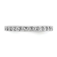 14K White Gold Link Design Ring-R674W