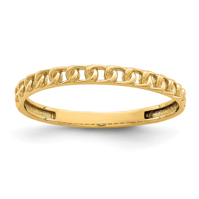 14K Link Design Ring-R674-6.5