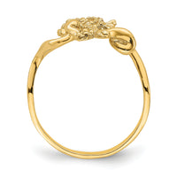 14K Polished / Textured / 2-D Seahorse Ring ()-R675