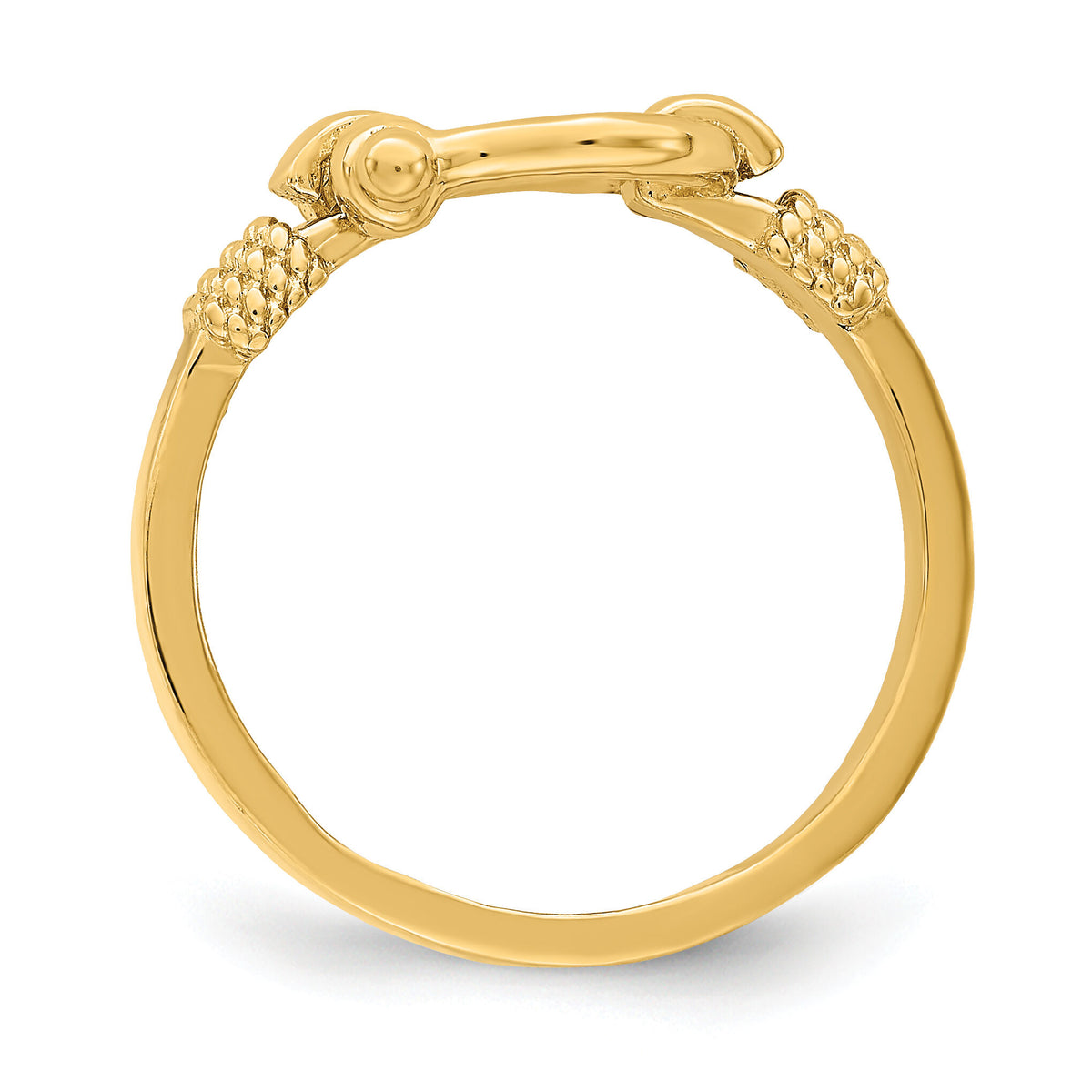 14K Shackle w/ Rope Edge Ring ()-R676
