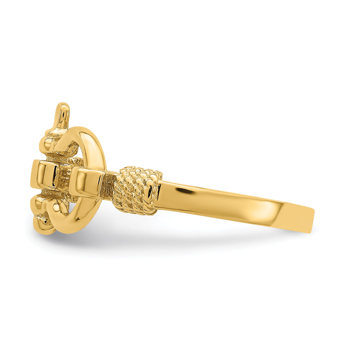 14K Shackle w/ Rope Edge Ring ()-R676