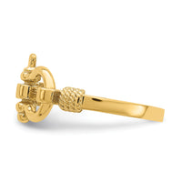 14K Shackle w/ Rope Edge Ring ()-R676