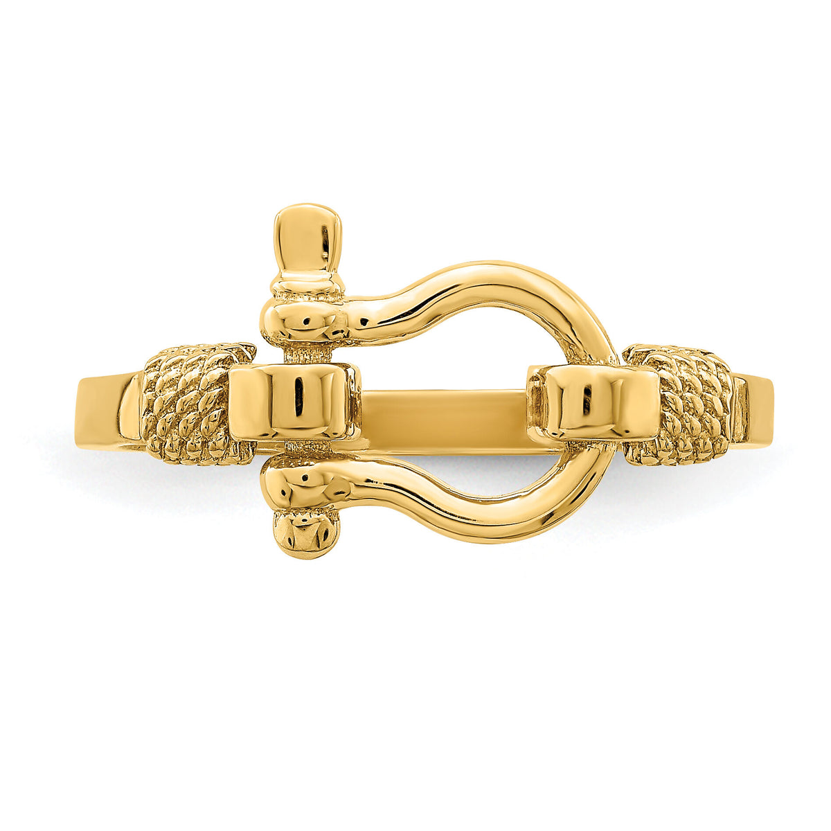 14K Shackle w/ Rope Edge Ring ()-R676