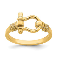 14K Shackle w/ Rope Edge Ring ()-R676