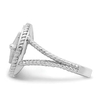 14K White Gold Nautical Compass Rope Ring-R677W