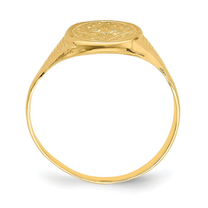 14k Oval Star Diamond Center Baby Ring-R692