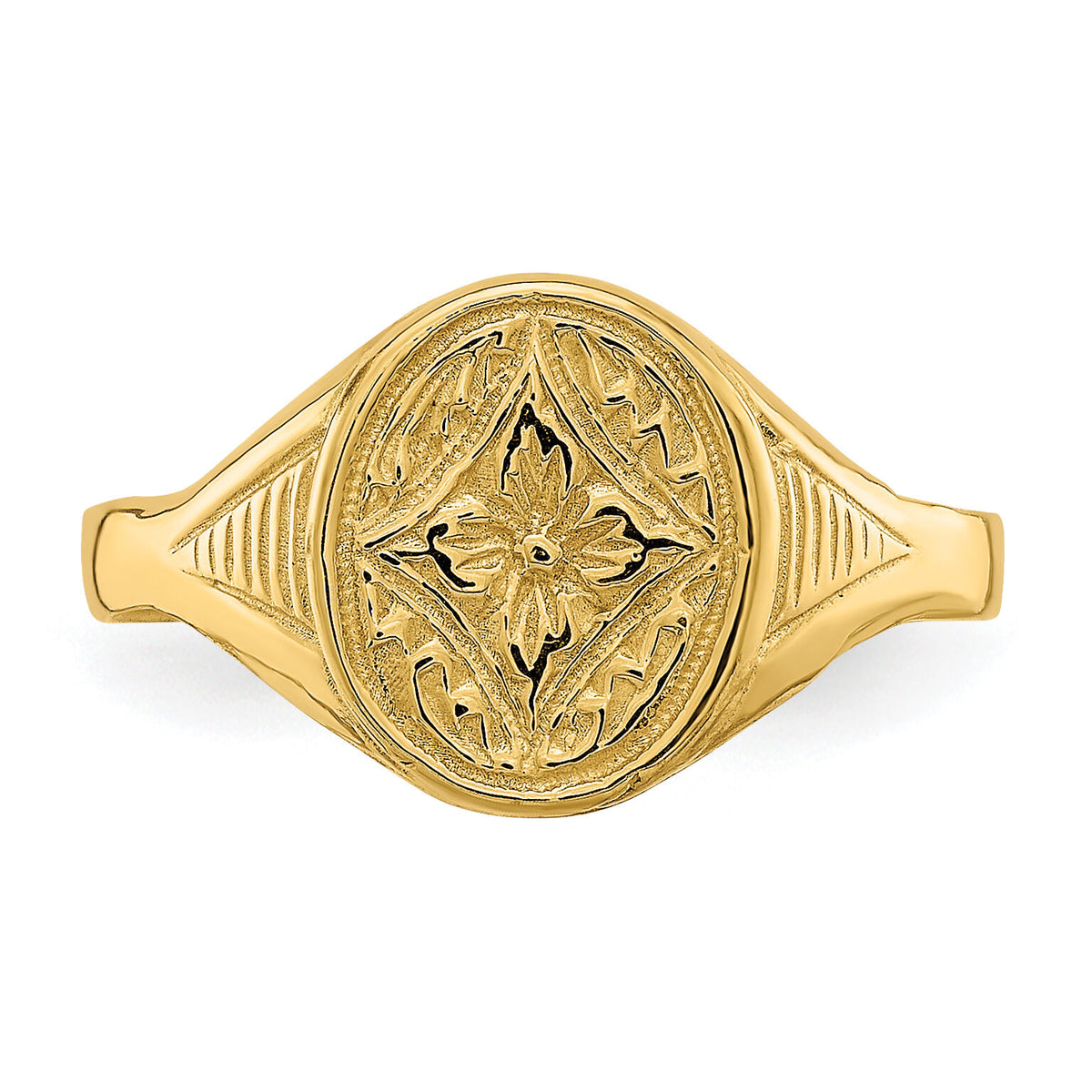 14k Oval Star Diamond Center Baby Ring-R692