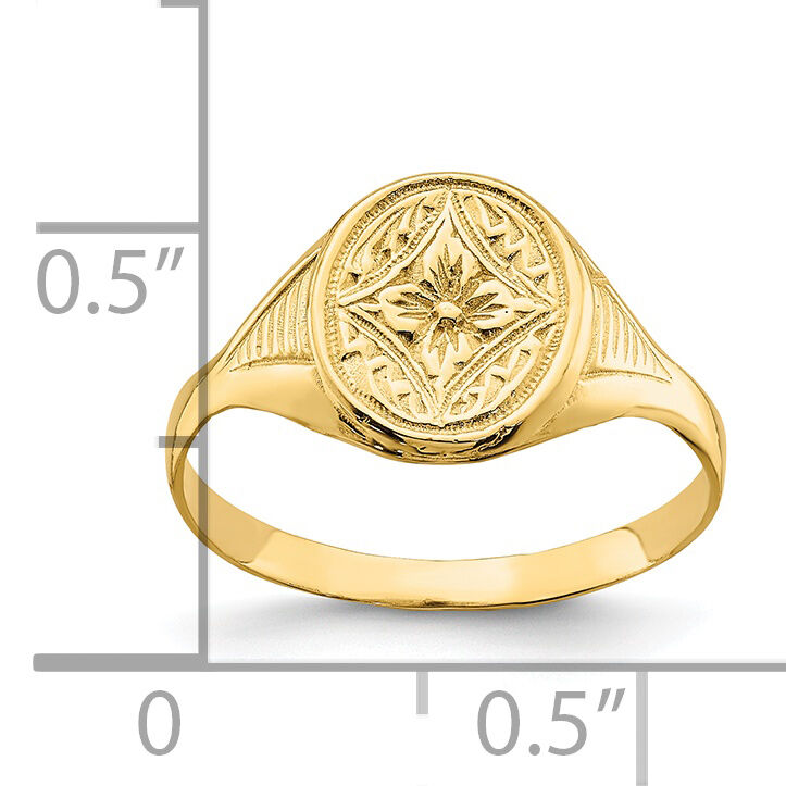 14k Oval Star Diamond Center Baby Ring-R692