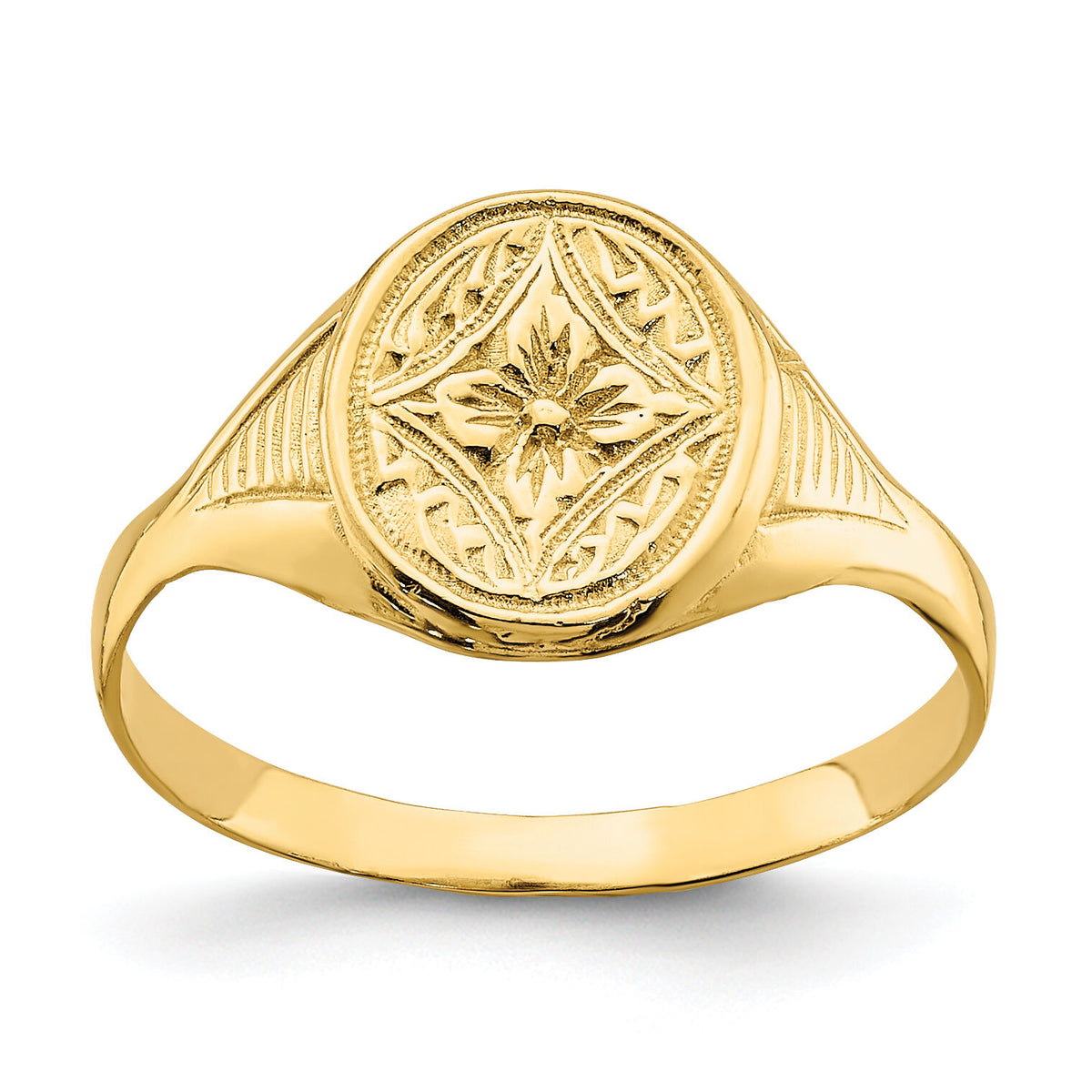14k Oval Star Diamond Center Baby Ring-R692