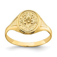 14k Oval Star Diamond Center Baby Ring-R692