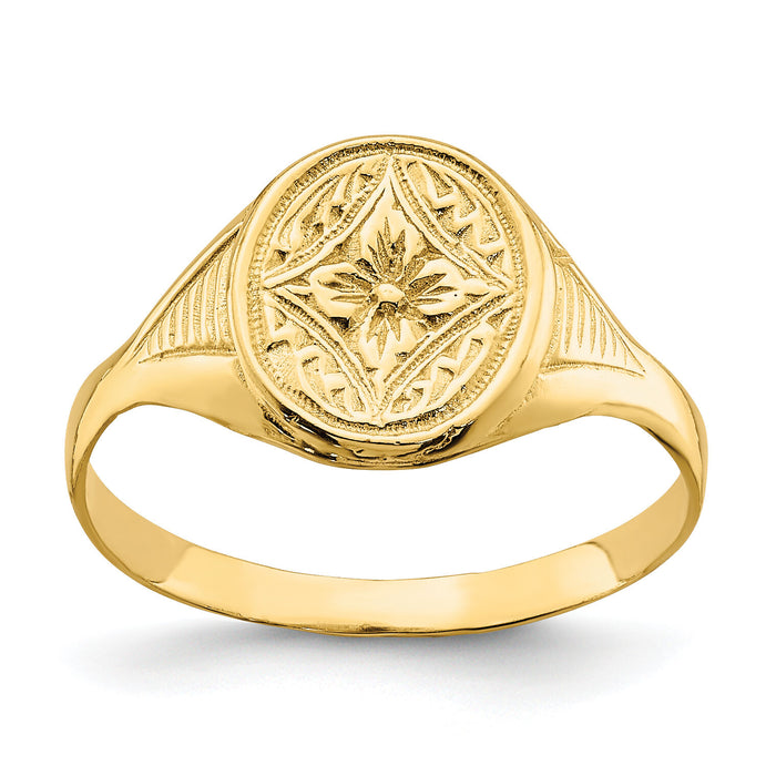 14k Oval Star Diamond Center Baby Ring-R692