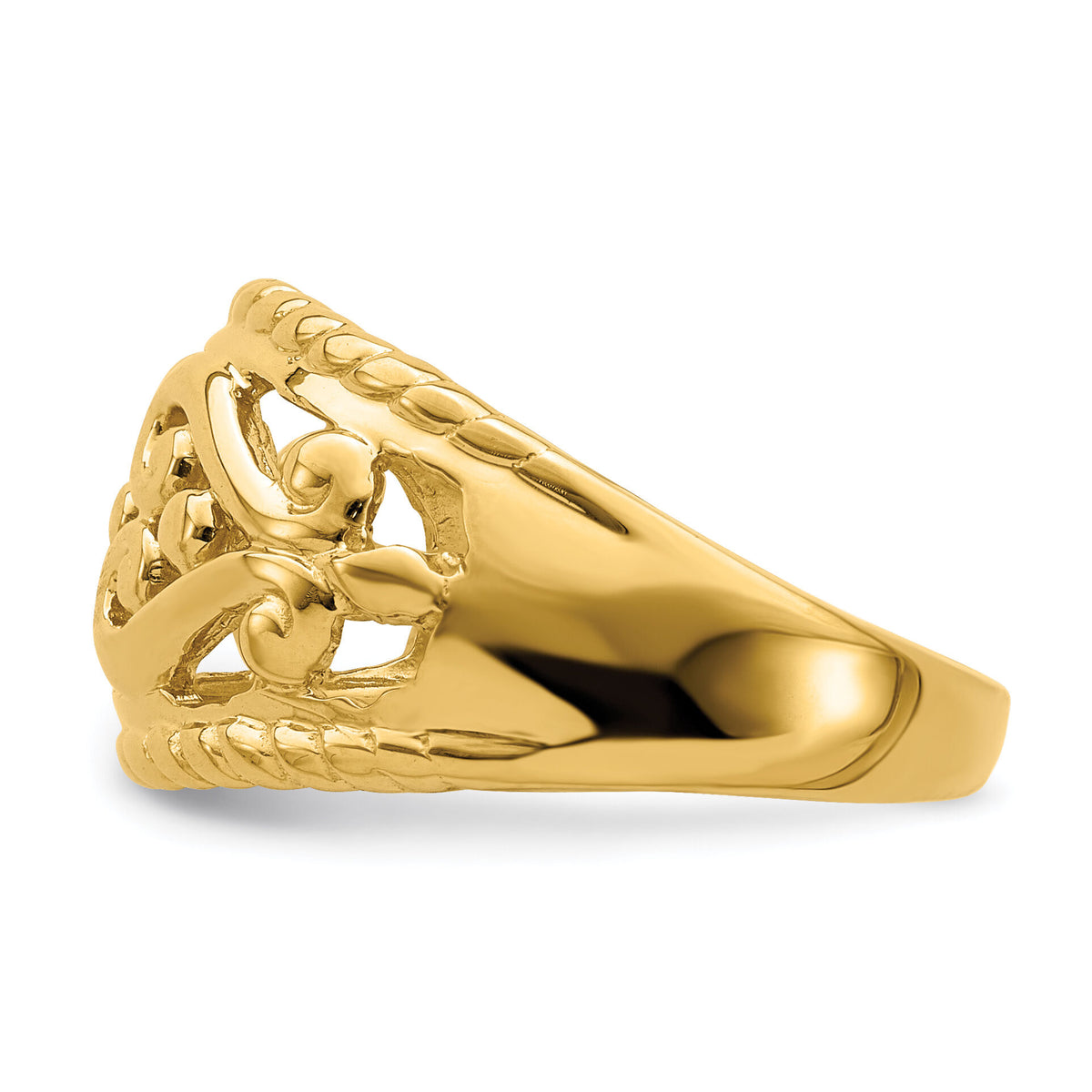 14k Polished Cut-Out Heart Design Band-R696