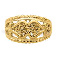 14k Polished Cut-Out Heart Design Band-R696