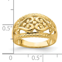 14k Polished Cut-Out Heart Design Band-R696