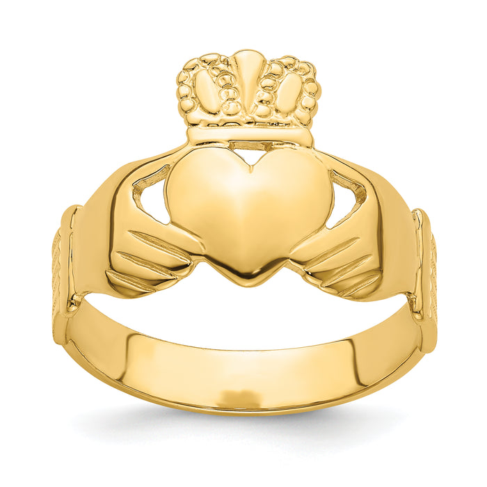 14k Polished Claddagh Ring ()-R697