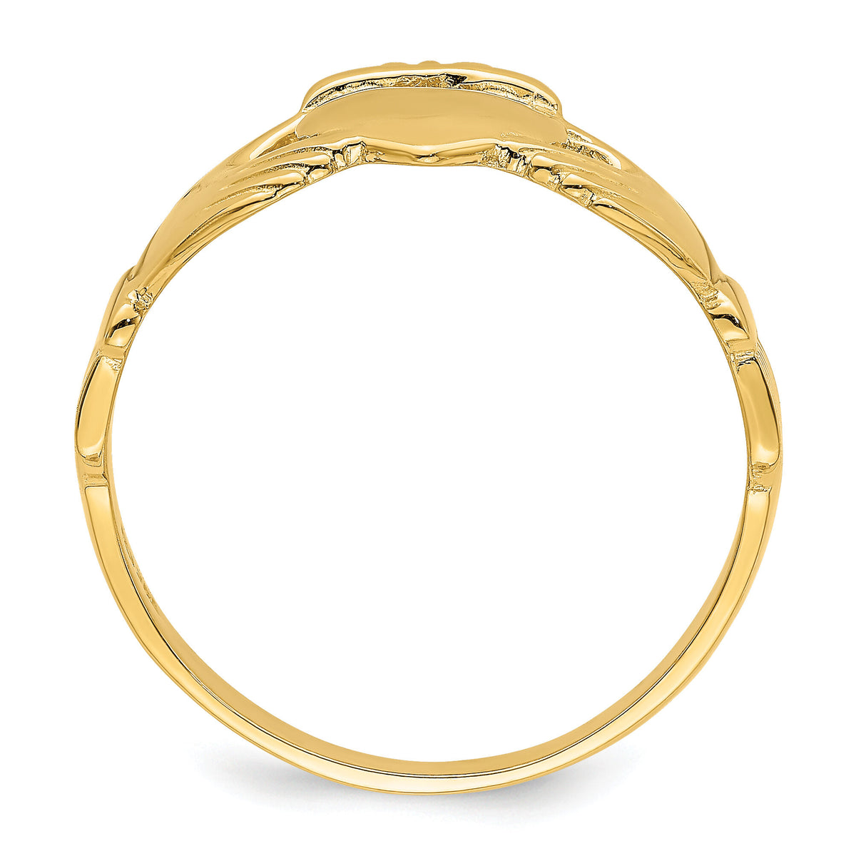 14k Polished Claddagh Ring ()-R698