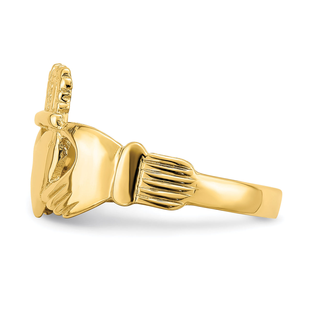 14k Polished Claddagh Ring ()-R698