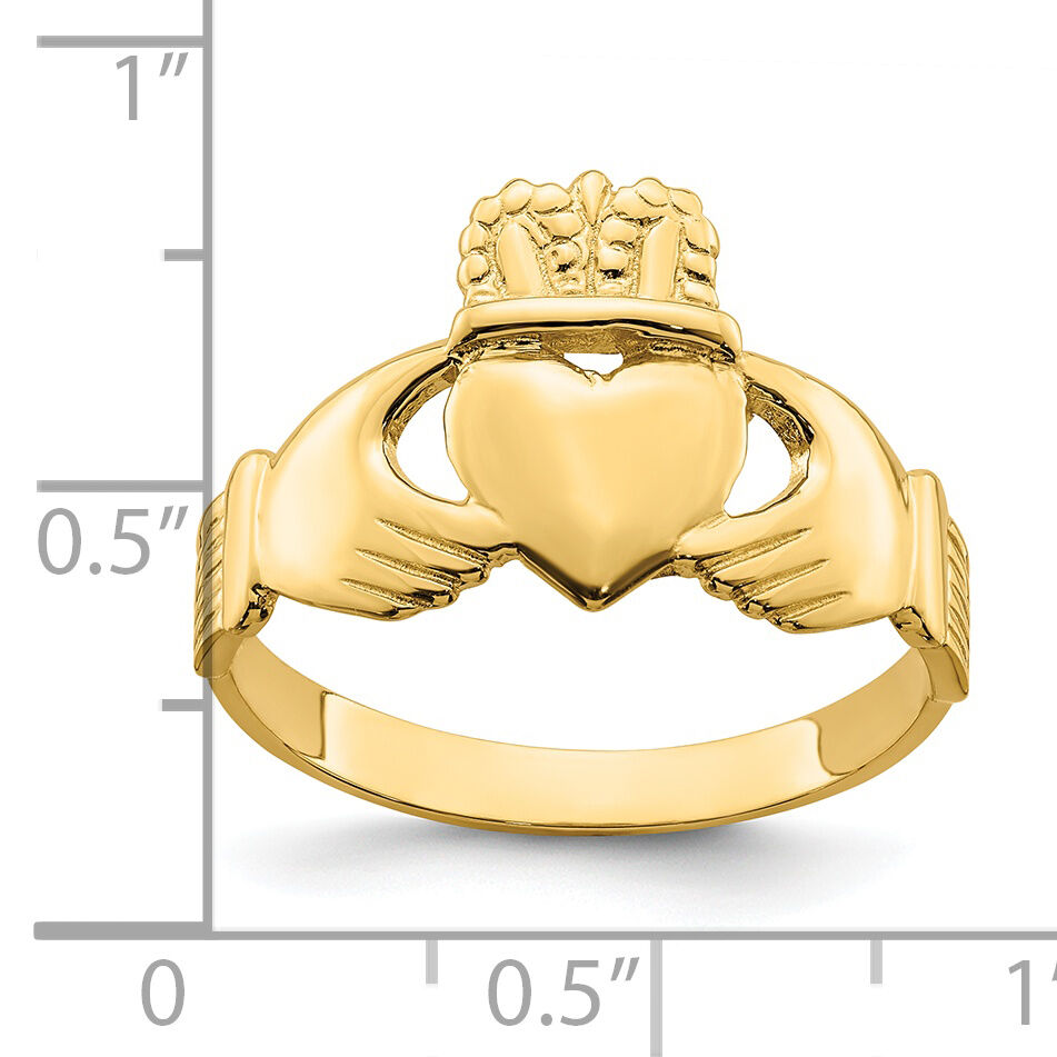 14k Polished Claddagh Ring ()-R698