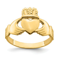 14k Polished Claddagh Ring ()-R698