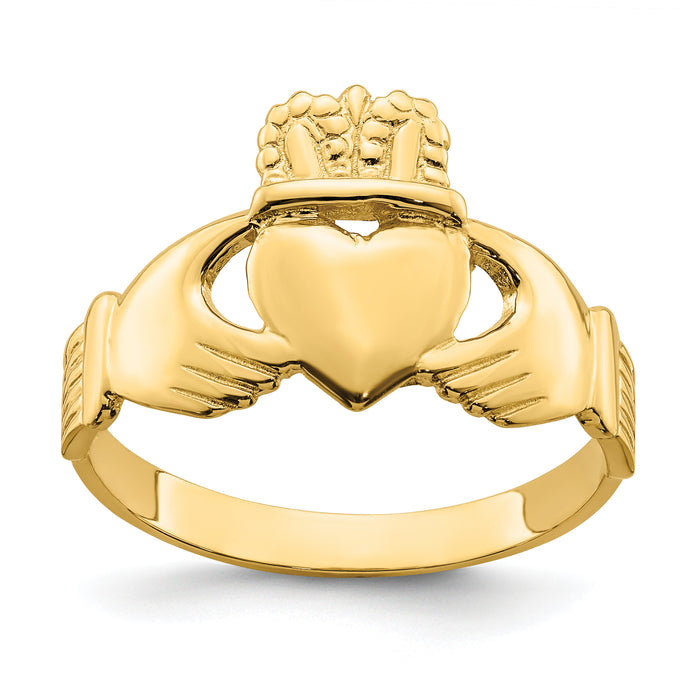 14k Polished Claddagh Ring ()-R698