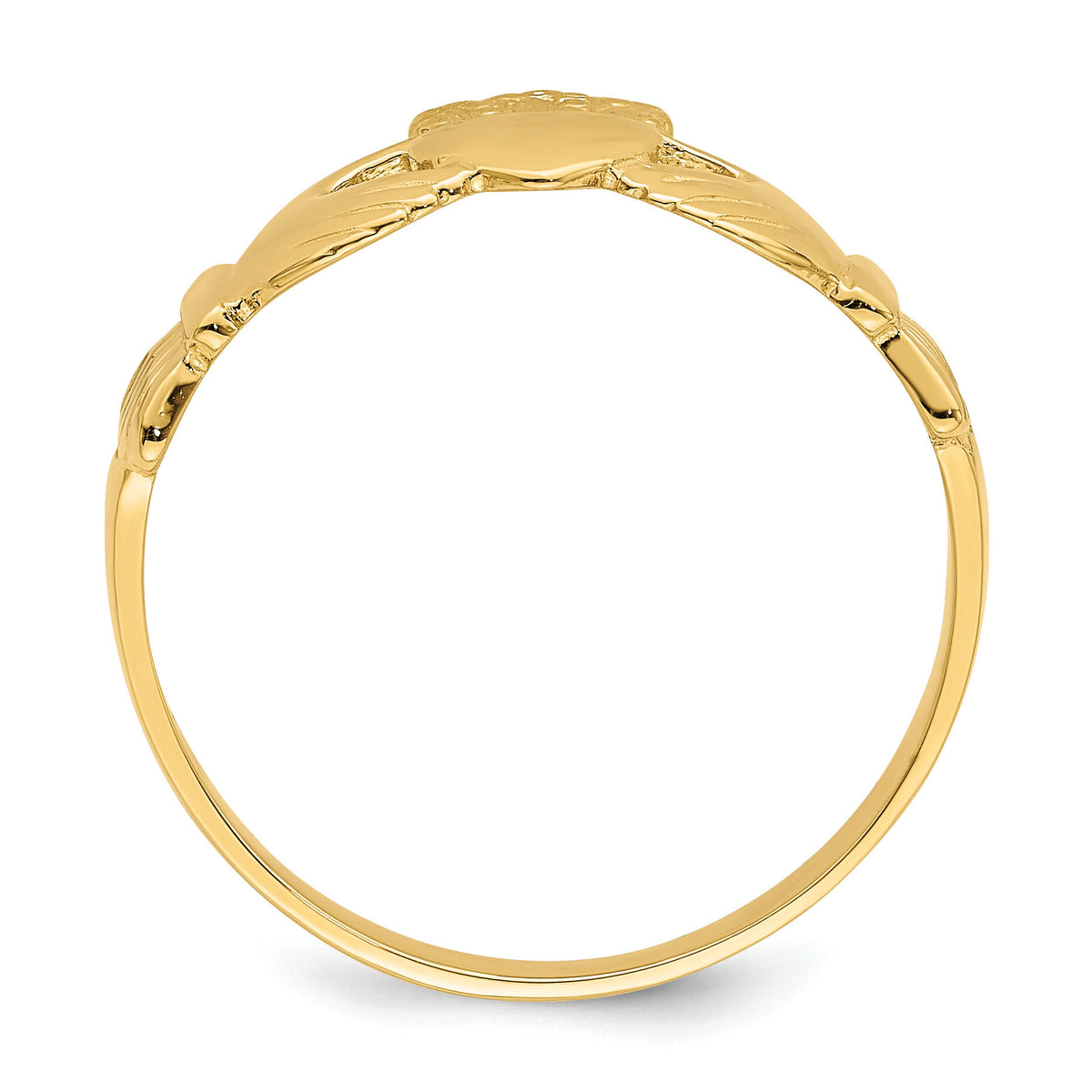 14k Polished Claddagh Ring ()-R699