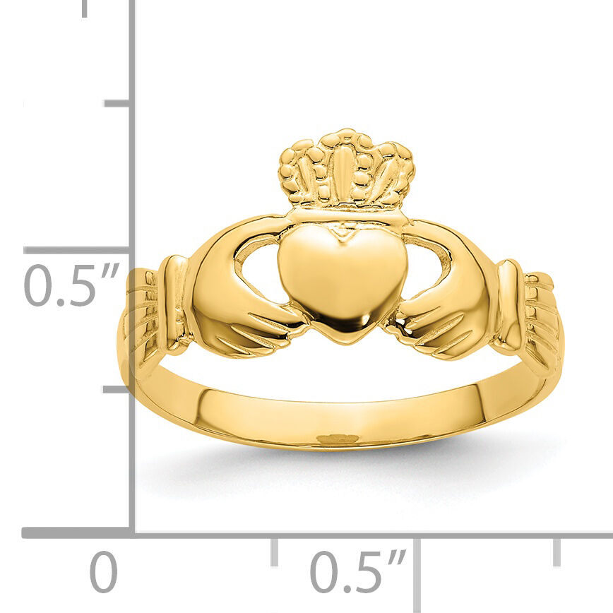 14k Polished Claddagh Ring ()-R699