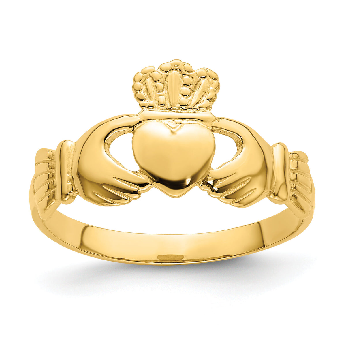 14k Polished Claddagh Ring ()-R699