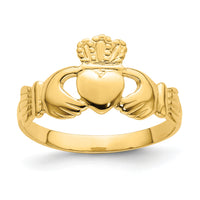 14k Polished Claddagh Ring ()-R699