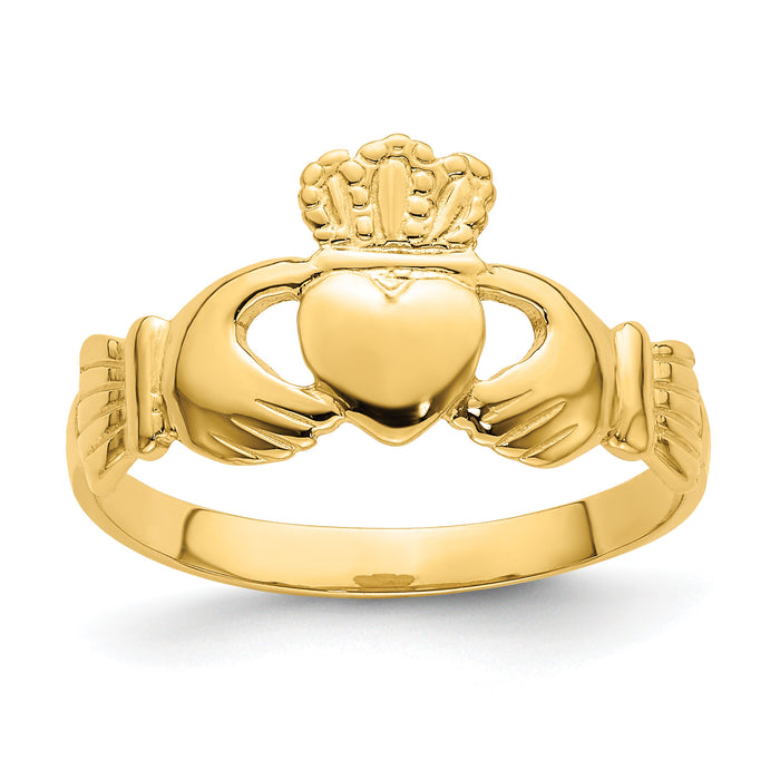 14k Polished Claddagh Ring ()-R699