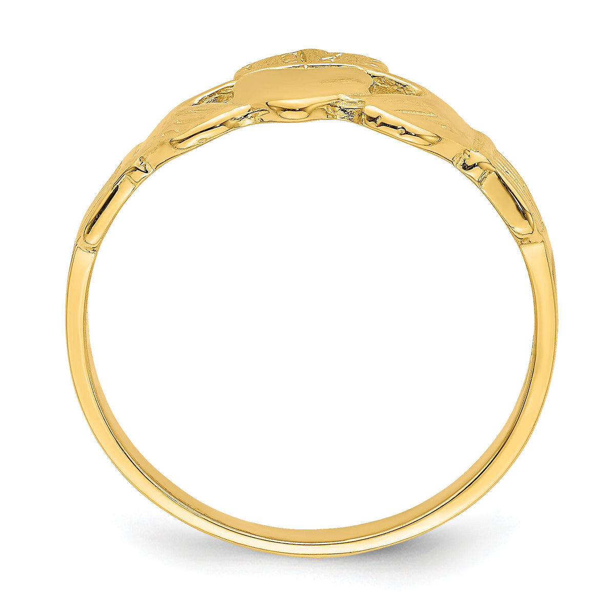 14k Polished Claddagh Ring-R700