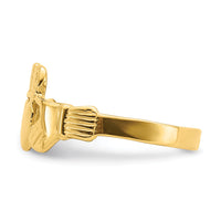 14k Polished Claddagh Ring-R700
