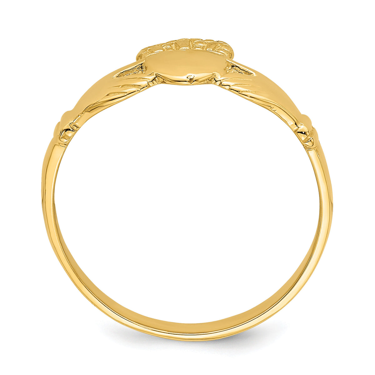 14k Polished Claddagh Ring-R701