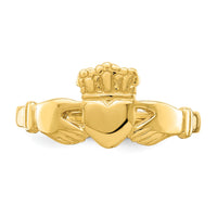 14k Polished Claddagh Ring-R701