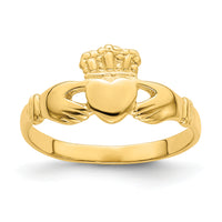 14k Polished Claddagh Ring-R701