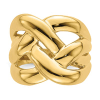 14k Polished Bold Basket Weave Dome Ring-R704