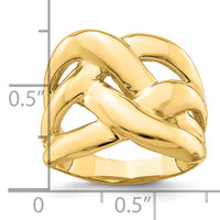 14k Polished Bold Basket Weave Dome Ring-R704