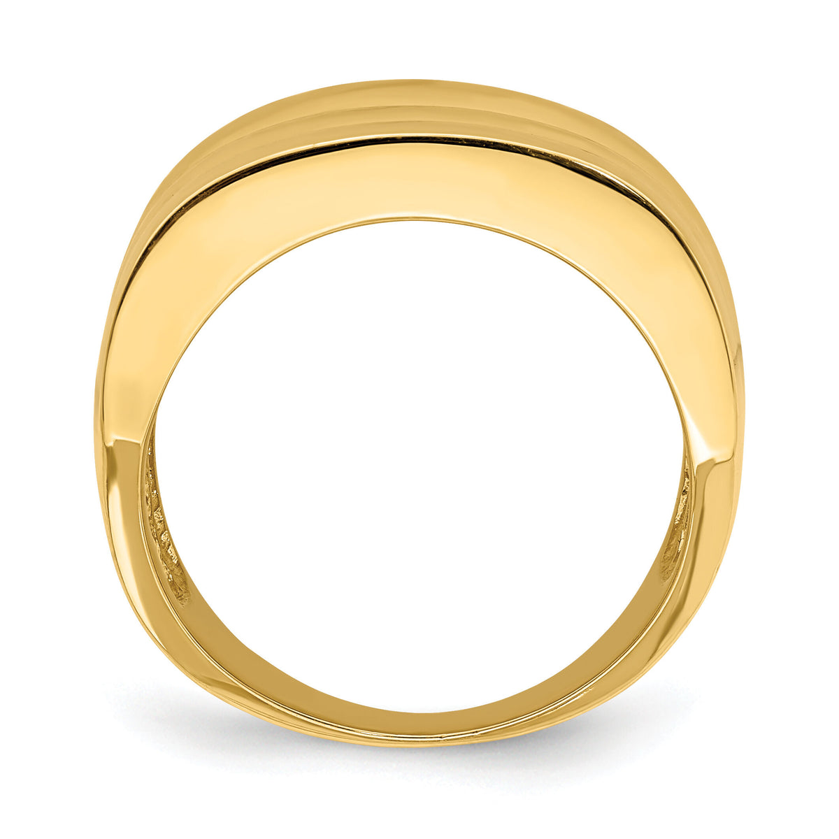 14k Polished Triple Ridge Dome Ring-R706